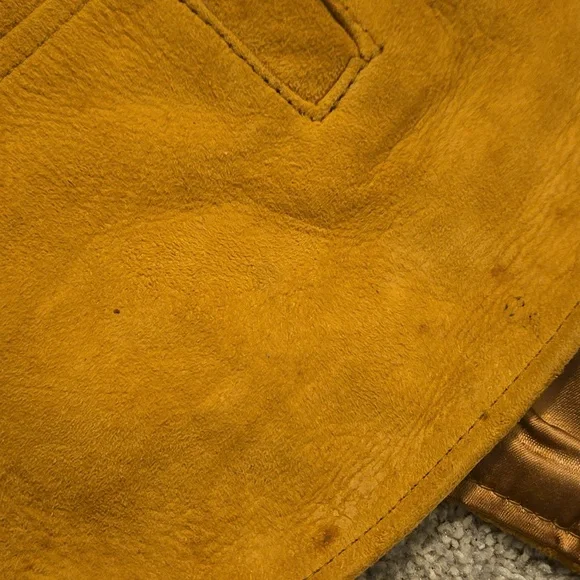 Vintage 1980s LL Bean Pig Suede Leather Work Lined Vest M - Picture 4 of 13